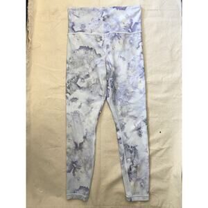 Athleta Elation Snow Dye 7/8 Tight Womens XS White Marbled Pastel Purple Stretch